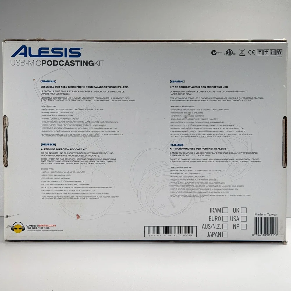 Alesis USB-MIC Podcasting Kit Professional Studio Set AM01 New In Box